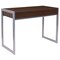 Emma and Oliver Dark Wood Grain Finish Desk with Two Drawers and Silver Metal Frame